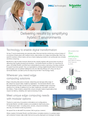 Edge Computing Solutions by Schneider Electric and Dell