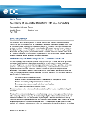 Succeeding at Connected Operations with Edge Computing