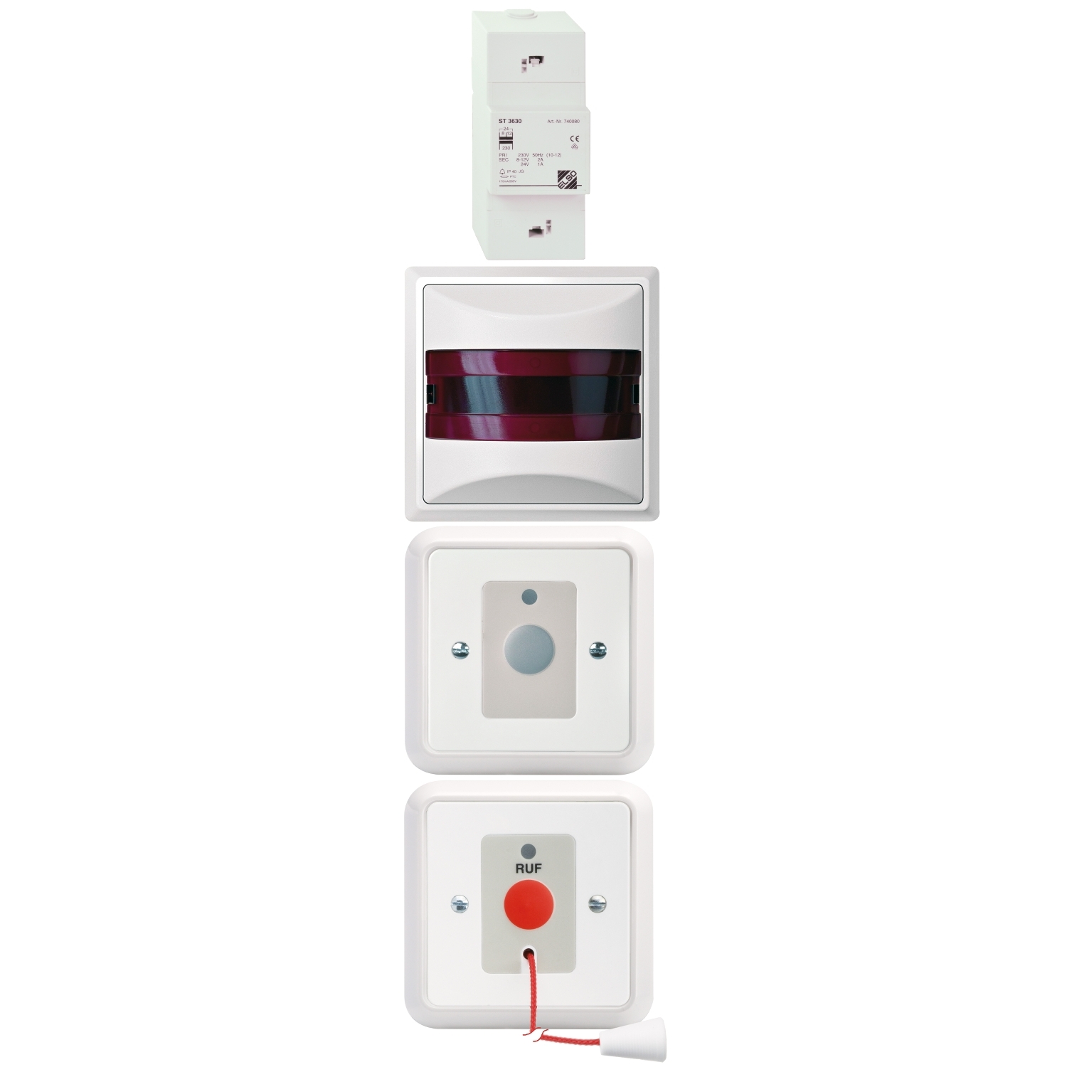 Elso WC segélyhívó rendszer komplett készlet 24V AC fehér IP20 Schneider