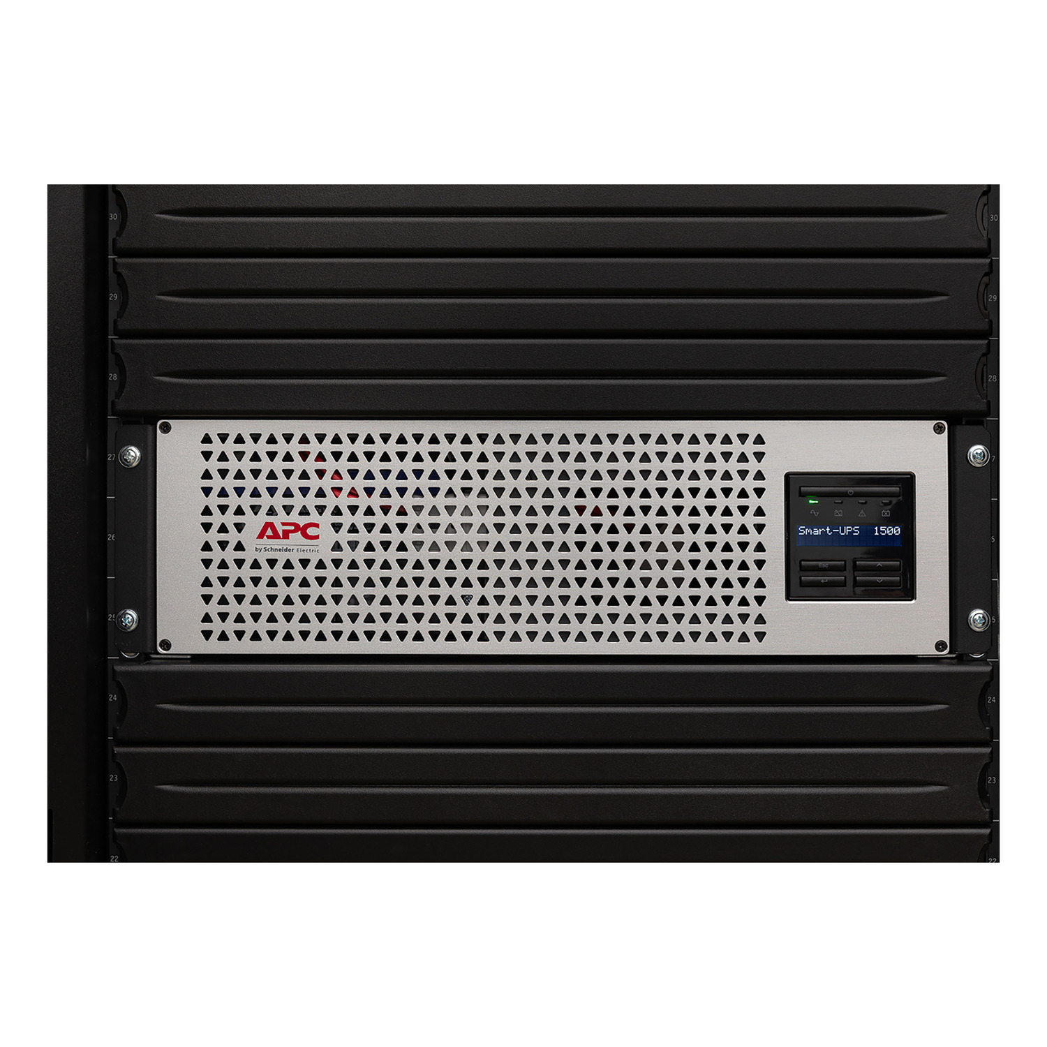 APC Smart-UPS, Line Interactive, 1500VA, Lithium-ion, Rackmount 3U, 120V,  6x NEMA 5-15R outlets, SmartConnect Port+SmartSlot, Short Depth, AVR, LCD -  SMTL1500RM3UC