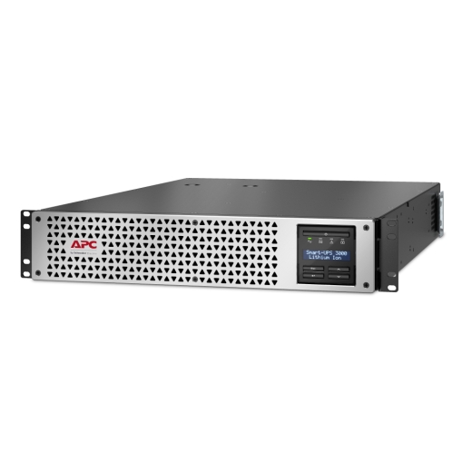 APC Smart-UPS Line Interactive 3000VA, Lithium-ion, Rack, 2U, 230V, 8x IEC C13 + 1x IEC C19, SmartConnect, w/Network Management Card, AVR, LCD Front Left