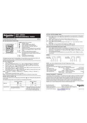 56 Series installation and operating instructions for 56 Series programmable timer - 56TCU