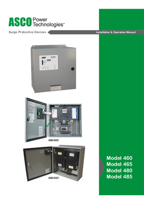 ASCO Model 450/460/480 Surge Protective Devices Installation and Operation Manual