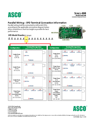 ASCO SERIES 400 Model 445/440 Installation and Operation Manual