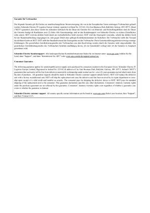 Consumer Guarantee- 2 Yrs for EU