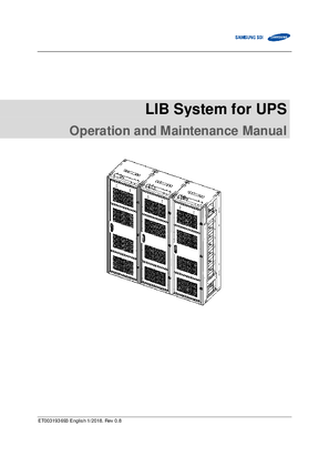 Operation and Maintenance Lithium Ion Battery Rack