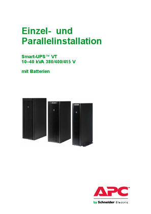 Smart-UPS VT 10-40 kVA 380/400/415 Einzel- und Parallelinstallation