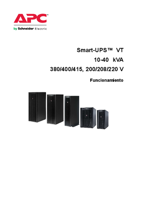 Funcionamiento de Smart-UPS VT 10-40 kVA 380/400/41 V, 208/220 V, 200/208 V
