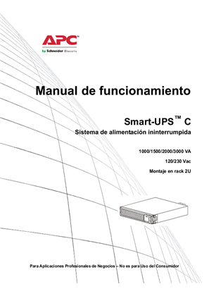 Operation Manual Smart-UPS C 1000/1500/2000/3000kVA 120/230Vac RM2U