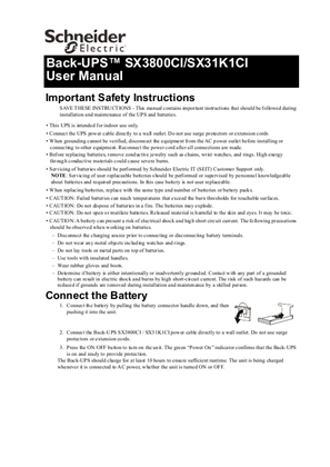 Back-UPS SX3800CI and SX31K1CI
