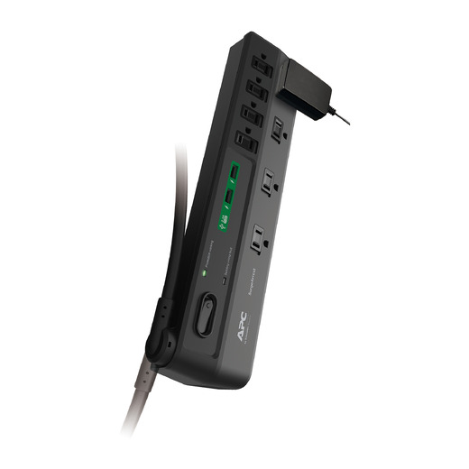 APC Home Office SurgeArrest 8 Outlets with 2 USB charging ports (5V, 2.4A in total), 120V
