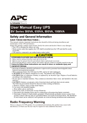 EASY UPS BV500I/650I/800I/1000I -GR/MS