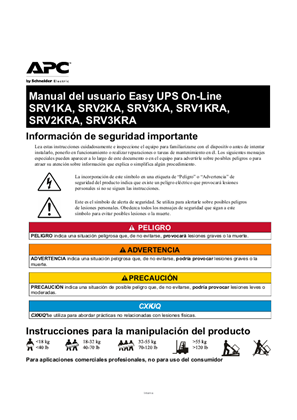 Easy UPS On-Line SRV SRV1KA/SRV2KA/SRV3KA User Guide