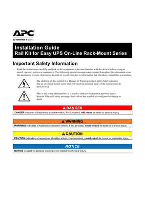 Easy UPS Rail Kit SRVRK1/SRVRK2 User Guide