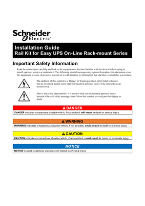 SCHNEIDER EASY UPS ACCESSORY RAIL SRVSRK1/2