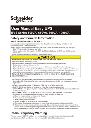 SCHNEIDER EASY UPS BVS500/800I-AZ