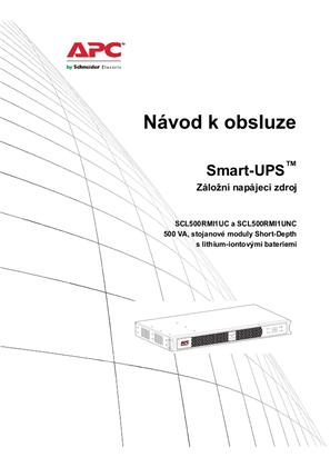 Smart-UPS SCL500RMI1 UC/UNC Návod k obsluze v češtině