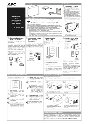 Back-UPS 350/500/650EI Series