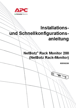 NetBotz Rack Monitor 200 – Installation und Schnellkonfiguration (Handbuch)