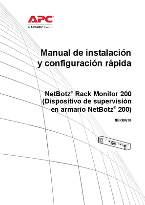 Monitor para rack NetBotz 200, manual de instalación y configuración rápida