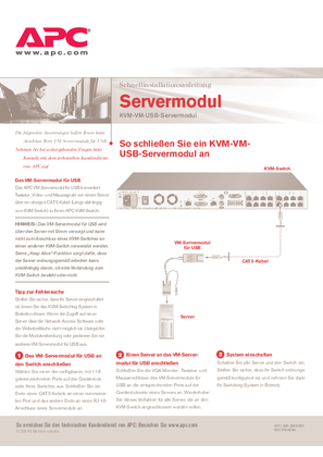 APC KVM USB VM-Servermodul (AP5634) – Installation