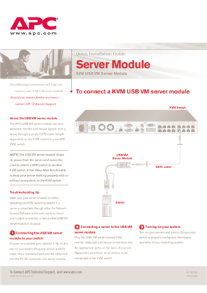 APC KVM USB VM Server Module (AP5634)—Installation