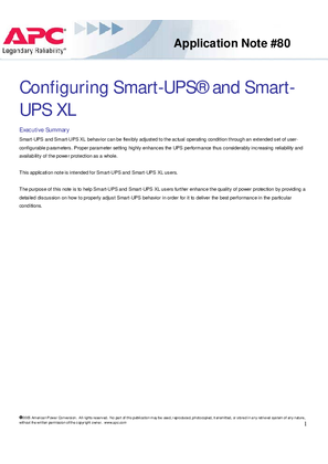 Smart-UPS configuration application note