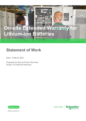On-site Extended Warranty for Lithium-ion Batteries