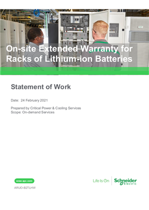 On-site Extended Warranty for Racks of Lithium-ion Batteries