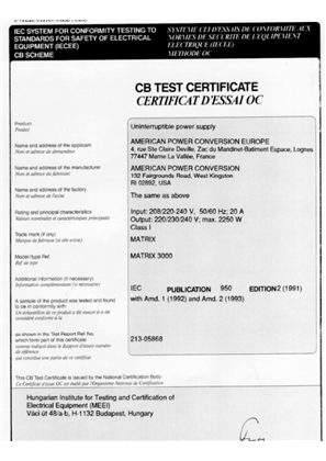 TUV Certified for Matrix-UPS