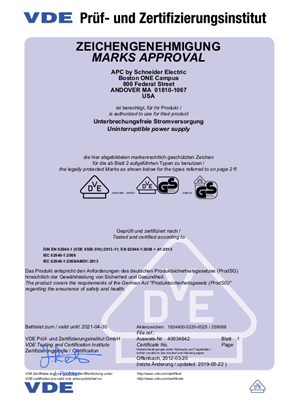 VDE GS certification mark