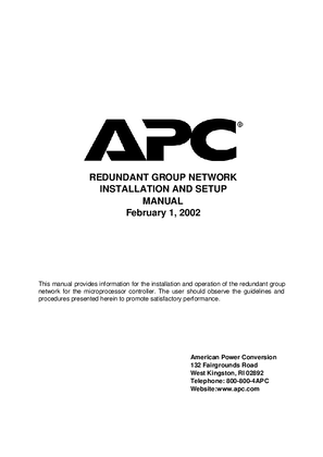 NetworkAIR Redundant Group Network - Installation & Set-up Manual