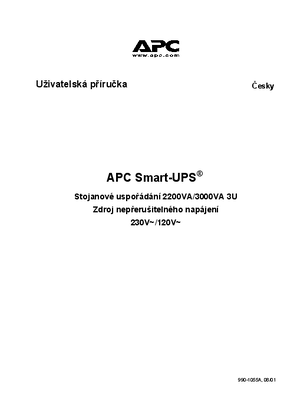 Smart-UPS RM XL 3U, 2200 VA, 3000 VA, 120/230 V (příručka)