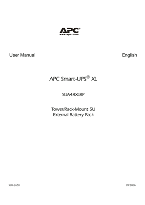 Smart-UPS XL Tower/RM 5U Ext Batt Pk (Manual)