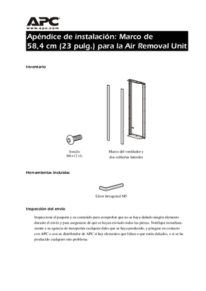 Instalación en rack amplio de la unidad de extracción de aire para rack VX de 120 V, 230 V (apéndice del manual)