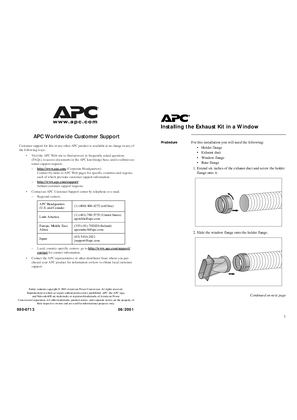 NetworkAIR PA 1000 Exhaust Kit Installation (Manual Addendum)