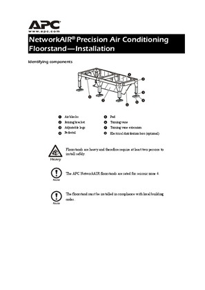NetworkAIR Accessories Floorstand Installation (Manual)