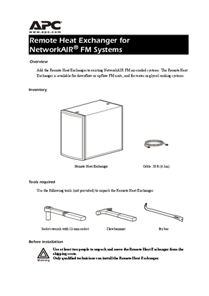 NetworkAIR FM Heat Rejection Installation (Sheet)