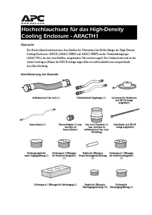 High-Density Cooling Enclosures : Top Hose Kit Installation (Sheet)