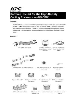High-Density Cooling Enclosures : Bottom Hose Kit Installation (Sheet)