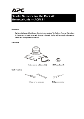 Rack Air Removal Unit VX Smoke Detector Installation (Sheet)