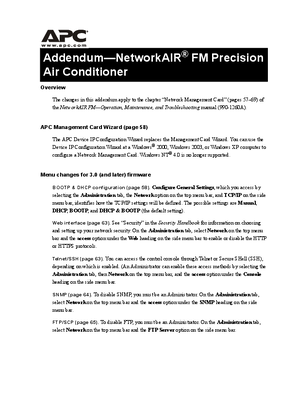 NetworkAIR FM Precision Air Conditioner v.3.0 (Manual Addendum)