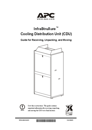 InfraStruXure Cooling Distribution Unit Receiving and Unpacking (Sheet)