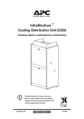 InfraStruXure Cooling Distribution Unit Receiving and Unpacking (Sheet)