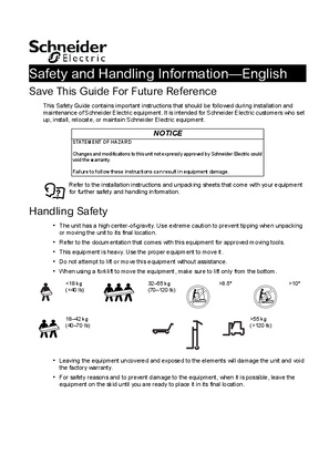 Cooling Unit Safety and Handling (Sheet)