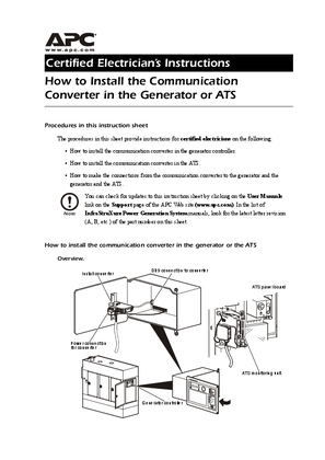 Smart Distribution Panel with ATS : Communication Converter Kit (Sheet)