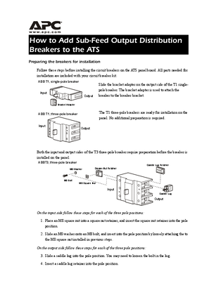 Smart Distribution Panel with ATS : How to Add Sub-Feed Output Breakers (Sheet)