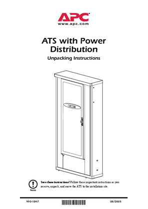 Smart Distribution Panel with ATS 400A/800A Unpacking (Sheet)