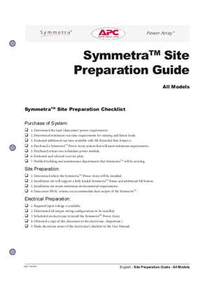 Symmetra Site Preparation (All Models) - English