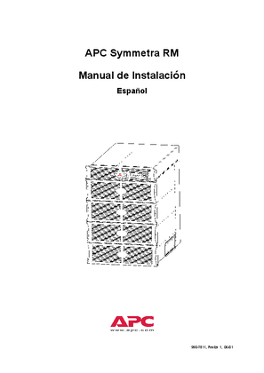 Symmetra RM [8-12 kVA N+1 Redundant Power Array] Installation Manual